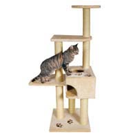 Домик для кошки "Аликанте", высота 45*45*142 см, плюш, бежевый